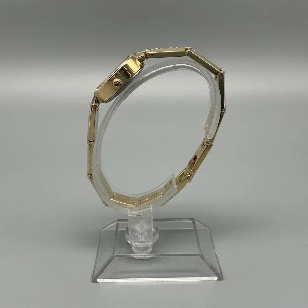Elgin Womens Watch 19mm Oval Dial Gold Tone Crystals New Battery 7.5